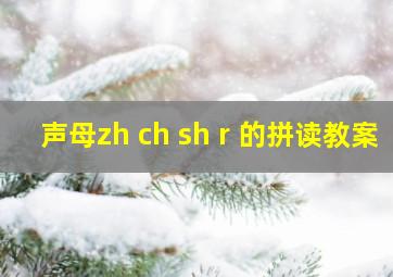 声母zh ch sh r 的拼读教案